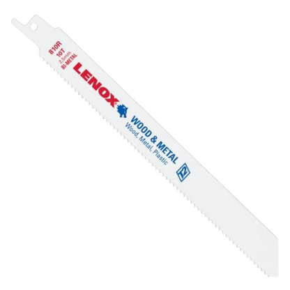 Lenox 20580810R 8" x 10 TPI Reciprocating Saw Blades For Wood & Metal