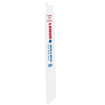 Lenox 20580810R 8" x 10 TPI Reciprocating Saw Blades For Wood & Metal