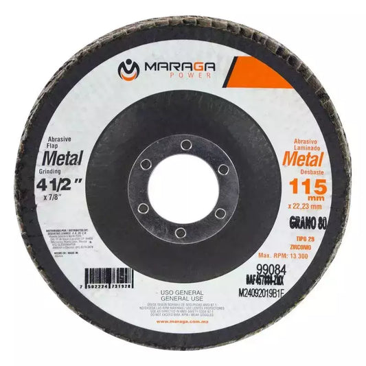 4-1/2 in. 80-Grit Steel MARAGA Grinding and Polishing Flap Disc 10 pieces