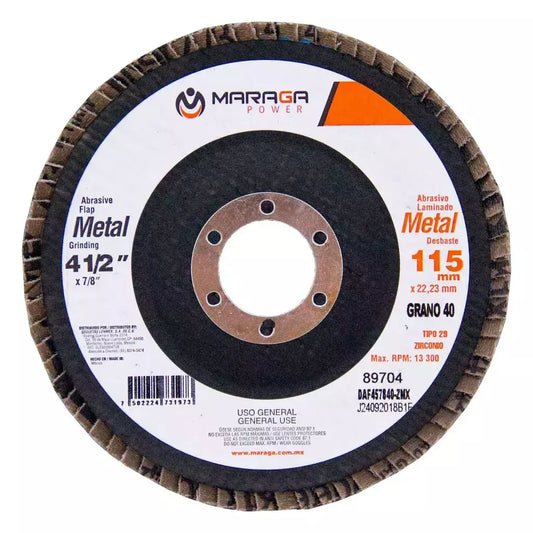 4-1/2 in. 40-Grit Steel MARAGA Grinding and Polishing Flap Disc 10 pieces