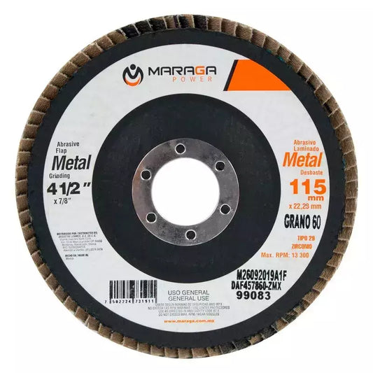 4-1/2 in. 60-Grit Steel MARAGA Grinding and Polishing Flap Disc 10 pieces