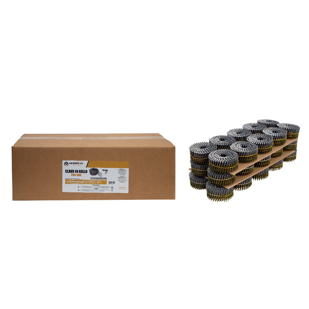 2 in. x 0.092 in. Metal Coil Nails (9000 per box)
