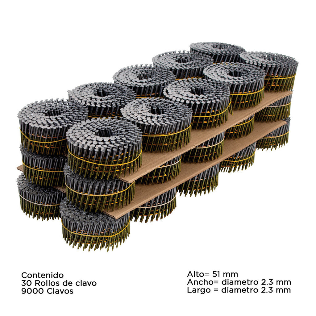 2 in. x 0.092 in. Metal Coil Nails (9000 per box)