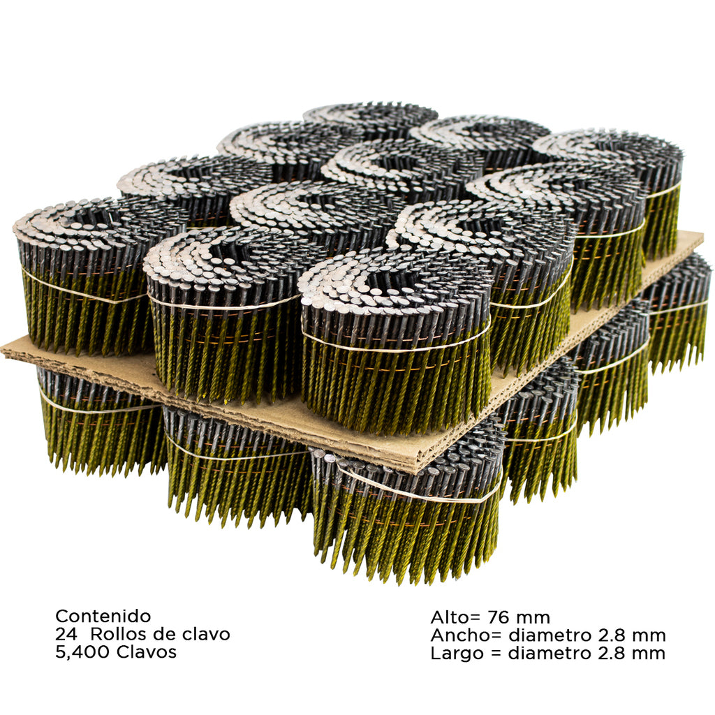 3 in. x 0.113 in. Metal Coil Nails (5400 per box)